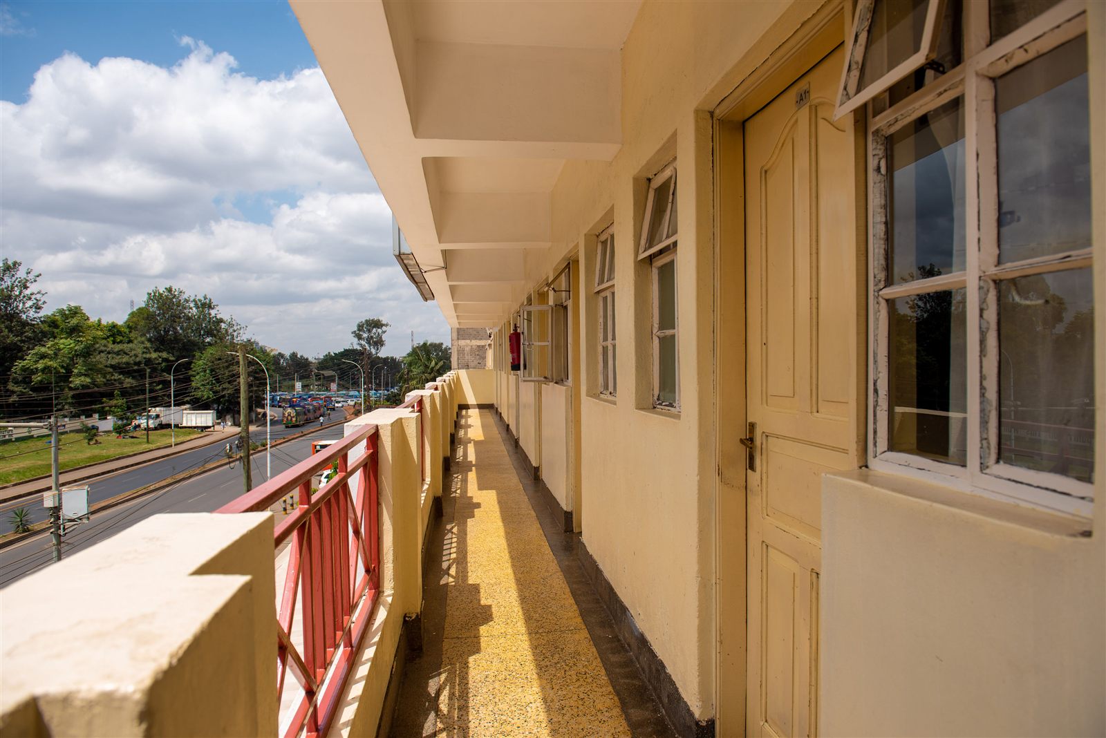 Balcony walkway overlooking Limuru Road